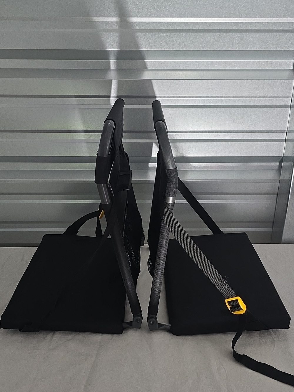 2 GCI Outdoor Portable Black Stadium Seats with Adjustable Strap